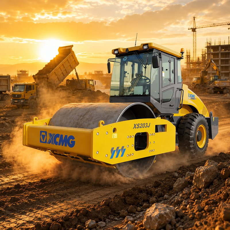 XS203J Single Drum Vibratory Roller 20 Ton | Shangchai Engine Road Compaction Machine for Highway Dam Airport Construction