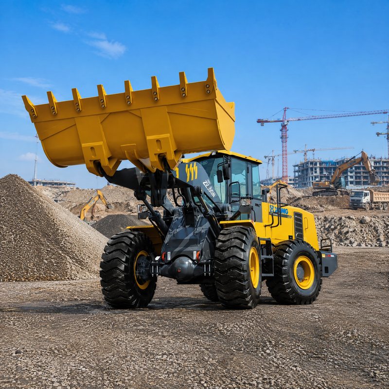 XCMG ZL50GN 5 tấn Loader bánh xe phía trước 3.2m3 Bucket Construction Heavy Duty Loader