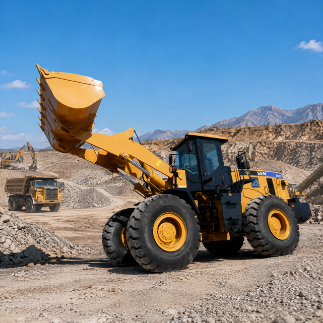 Máy xúc lật xây dựng hạng nặng, Thiết kế an toàn, Máy xúc lật phía trước dễ bảo trì cho công trình xây dựng và khai thác mỏ