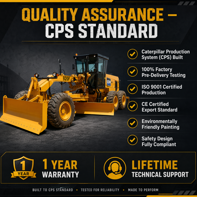 SEM920F F‑Series Xe Nâng Cấp Máy San, Động Cơ SDEC, Hệ Thống Thủy Lực Cảm Ứng Tải PPPC, Máy San Đường